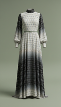 Monochrome Dress in Fluid Crepe