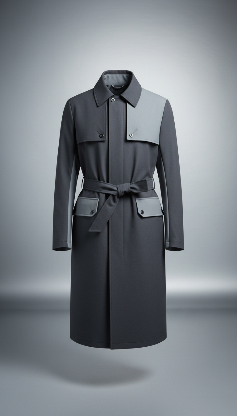 Technical Trench Coat with Water-Resist Finish